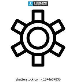 setting gear icon or logo isolated sign symbol vector illustration - high quality black style vector icons
