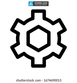 setting gear icon or logo isolated sign symbol vector illustration - high quality black style vector icons
