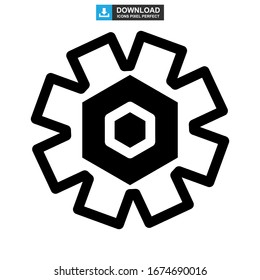 setting gear icon or logo isolated sign symbol vector illustration - high quality black style vector icons
