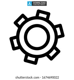ilustración vectorial del símbolo de señal aislado del icono del engranaje o logotipo: iconos vectoriales de estilo negro de alta calidad
