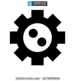 ilustración vectorial del símbolo de señal aislado del icono del engranaje o logotipo: iconos vectoriales de estilo negro de alta calidad
