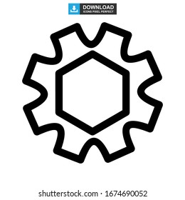 setting gear icon or logo isolated sign symbol vector illustration - high quality black style vector icons
