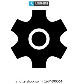 setting gear icon or logo isolated sign symbol vector illustration - high quality black style vector icons
