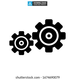 ilustración vectorial del símbolo de señal aislado del icono del engranaje o logotipo: iconos vectoriales de estilo negro de alta calidad
