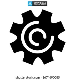 ilustración vectorial del símbolo de señal aislado del icono del engranaje o logotipo: iconos vectoriales de estilo negro de alta calidad
