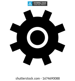 ilustración vectorial del símbolo de señal aislado del icono del engranaje o logotipo: iconos vectoriales de estilo negro de alta calidad
