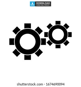 setting gear icon or logo isolated sign symbol vector illustration - high quality black style vector icons
