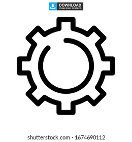 setting gear icon or logo isolated sign symbol vector illustration - high quality black style vector icons
