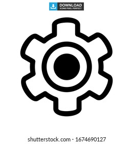 ilustración vectorial del símbolo de señal aislado del icono del engranaje o logotipo: iconos vectoriales de estilo negro de alta calidad
