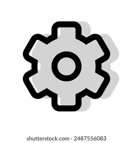 Setting or gear icon on white background