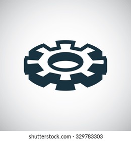 setting gear icon, on white background