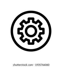 Setting gear icon, Gear symbol vector sign isolated on white background. Cogwheel group outline vector icon. Gear in circle icon