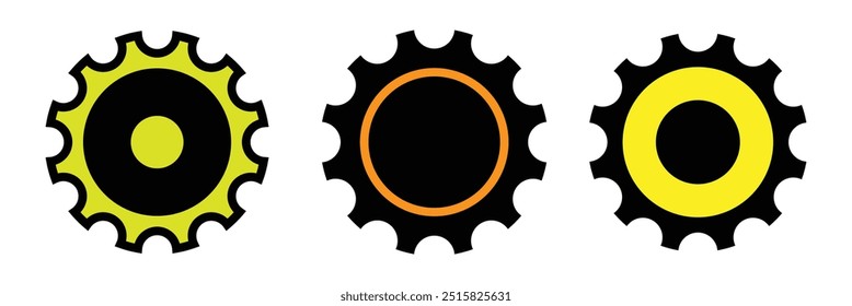 Setting gear icon, Gear symbol vector sign isolated on white background. Cogwheel group outline vector icon. Gear in circle icon. design eps 10