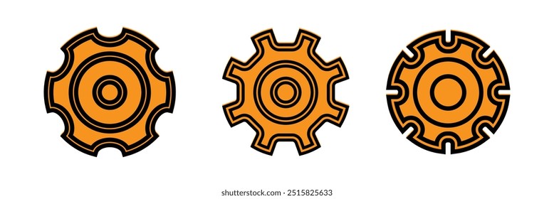 Setting gear icon, Gear symbol vector sign isolated on white background. Cogwheel group outline vector icon. Gear in circle icon. design eps 10