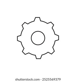 Setting gear icon, Gear symbol vector sign isolated on white background. Cogwheel group outline vector icon. Gear in circle icon