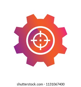 setting gear icon, gear icon with target symbol 