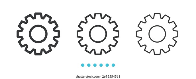 Configurando ícone de engrenagem. Vetor de ícone de linha fina