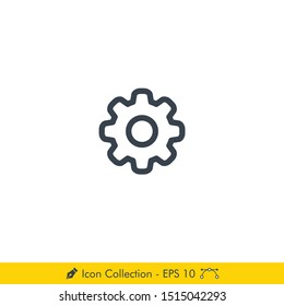 Setting or Gear Icon / Vector - In Line / Stroke Design