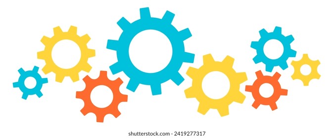 Setting gear icon. Gear wheel icon set. Cogwheel group. Cogwheel. Gears design collection on white background. Gear wheel icons.