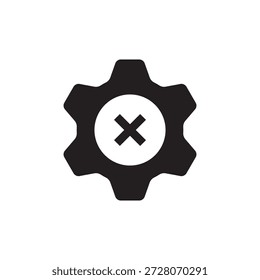 A setting gear icon with an X or cross mark for delete function.