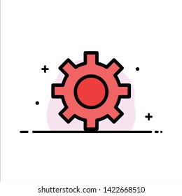 Setting, Gear, Interface, User  Business Flat Line Filled Icon Vector Banner Template