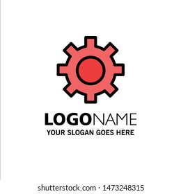 Setting, Gear, Interface, User Business Logo Template. Flat Color