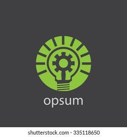 setting gear light bulb cut identity template icon design element