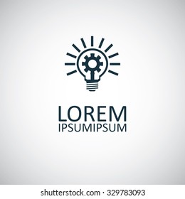 setting gear light bulb icon, on white background
