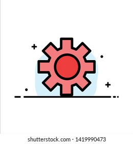 Setting, Gear, Logistic, Global  Business Flat Line Filled Icon Vector Banner Template