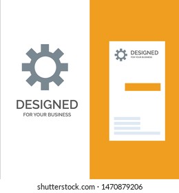 Setting, Gear, Logistic, Global Grey Logo Design and Business Card Template. Vector Icon Template background