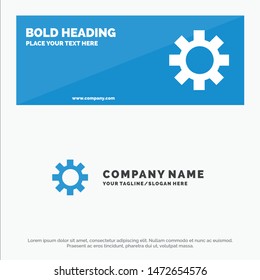 Setting, Gear, Logistic, Global SOlid Icon Website Banner and Business Logo Template