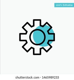 Setting, Gear, Logistic, Global turquoise highlight circle point Vector icon. Vector Icon Template background