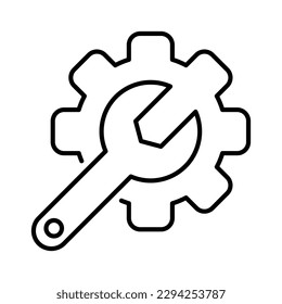 ilustración del icono de esquema de automatización de engranajes de ajuste