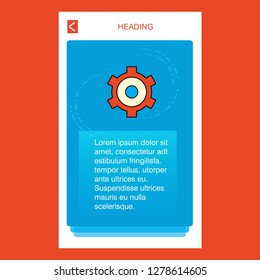 Setting gear  mobile vertical banner design design. Vector