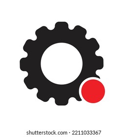 Setting Gear notification icon design. isolated on white background. vector illustration