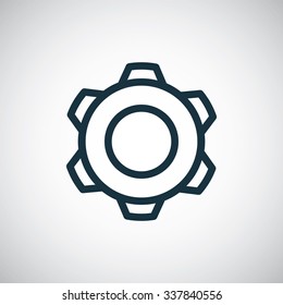 setting gear outline, thin, flat, digital icon for web and mobile