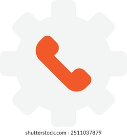 Setting Gear Phone Icon Vector Flat Illustration
