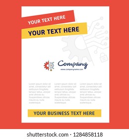 Setting gear Title Page Design for Company profile ,annual report, presentations, leaflet, Brochure Vector Background