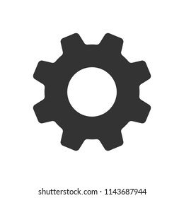 Setting, Gear, Tool, Cog Isolated Flat Web Mobile Icon Vector Sign Symbol Button Element Silhouette
