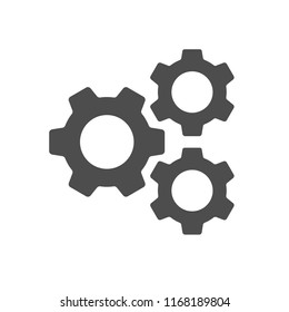 Setting, Gear, Tool, Cog Isolated Flat Web Mobile Icon Vector Sign Symbol Button Element Silhouette