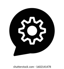 setting gear vector glyph flat icon 