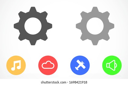 Setting Gear Vector Icon Design Template.Gear vector icon. Setting Gear Vector Icon. Setting Gear Vector Icon cogs symbol. Cog wheels Cogs circle illustration