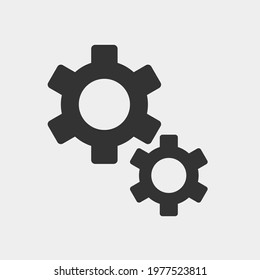 Setting gear vector icon illustration sign solid grey