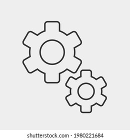 Setting gear vector icon illustration sign solid grey