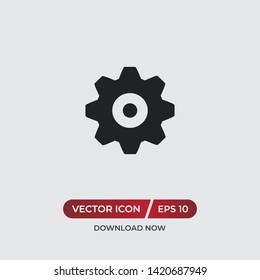 Setting Gear vector icon in modern design style for web site and mobile app