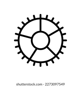 Setting Or Gear Vector Icon, Outline style, isolated on white Background.