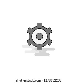 Setting gear  Web Icon. Flat Line Filled Gray Icon Vector