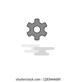 Setting gear  Web Icon. Flat Line Filled Gray Icon Vector
