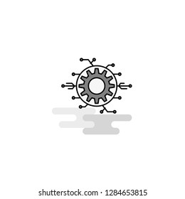 Setting gear  Web Icon. Flat Line Filled Gray Icon Vector