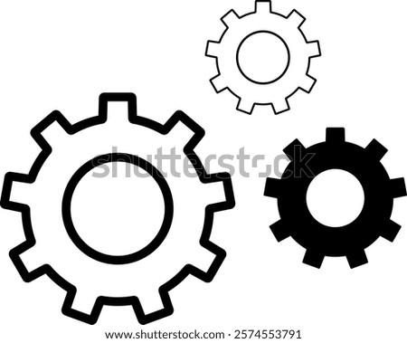 setting gear work learning online icon thick line sign isolated o
